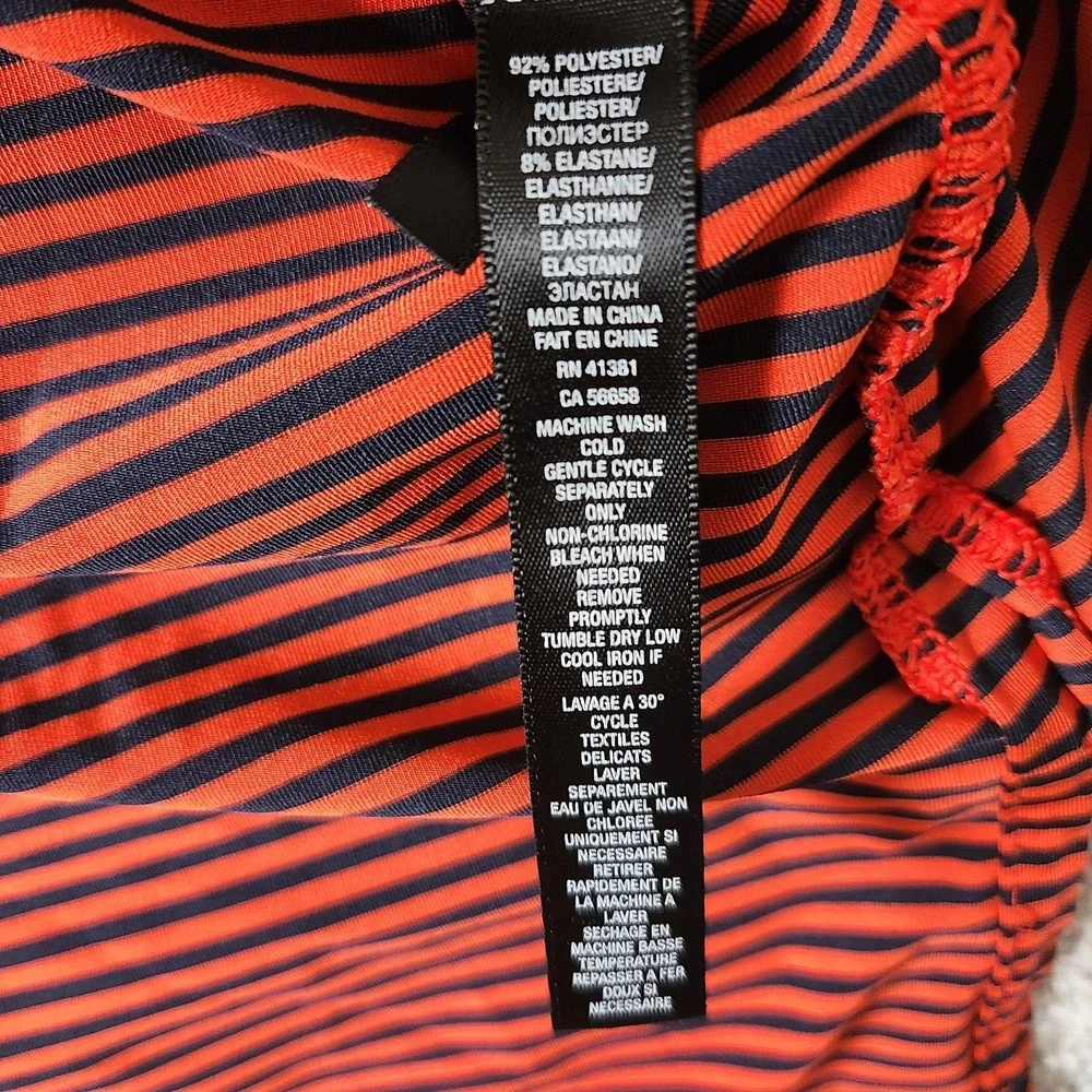 RLX Ralph Lauren Polo Shirt Mens Large Red Navy Striped Stretch Performance Golf